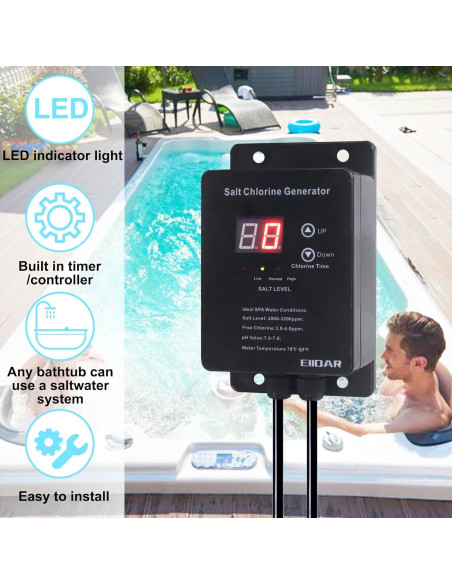 Clorador de Agua Salada EIIDAR ED-LVnew para Spa 0.66kg