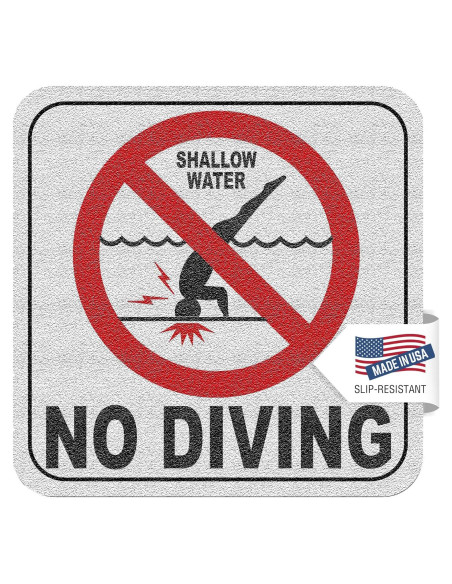 Señal de No Bucear para Piscina - Azulejo Personalizado 15.24 cm
