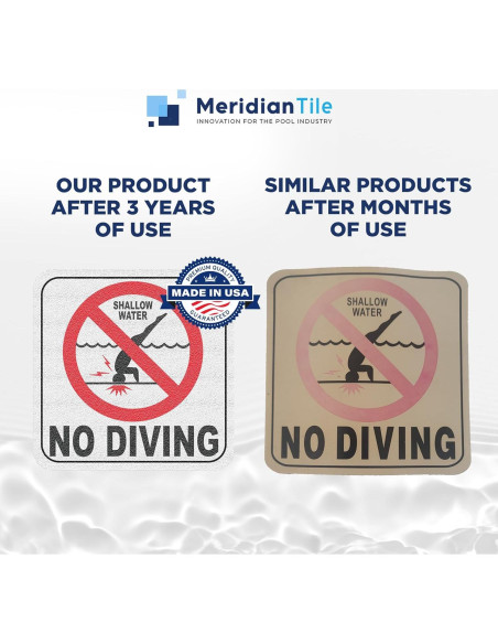 Señal de No Bucear para Piscina - Azulejo Personalizado 15.24 cm