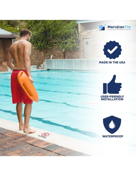 Señal de No Bucear para Piscina - Azulejo Personalizado 15.24 cm