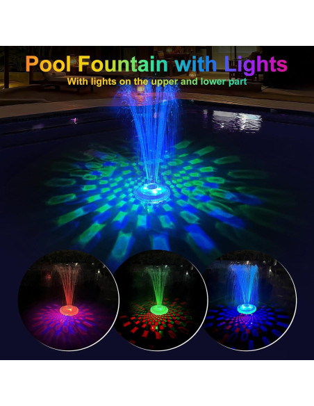 Fuente de piscina flotante LanAqua CT507 con luces LED