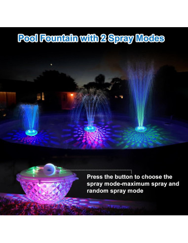 Fuente de piscina flotante LanAqua CT507 con luces LED