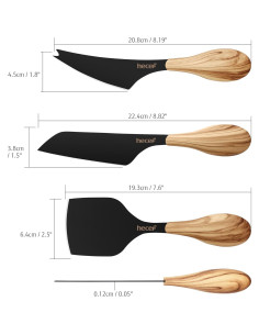 Juego de cuchillos para queso Hecef 3 piezas acero inoxidable 2