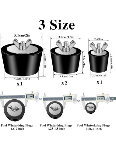 Paquete de 4 Tapones de Retorno para Piscina BESARME 2.54-5.08 cm