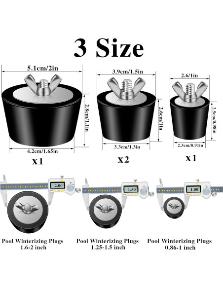 Paquete de 4 Tapones de Retorno para Piscina BESARME 2.54-5.08 cm
