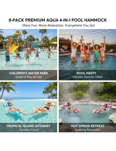 Hamaca Inflable de Piscina Lluvia Auspiciosa 3 en 1 PVC