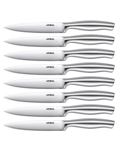 Juego de 8 Cuchillos para Carne Aiheal de Acero Inoxidable