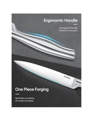 Juego de 8 Cuchillos para Carne Aiheal de Acero Inoxidable