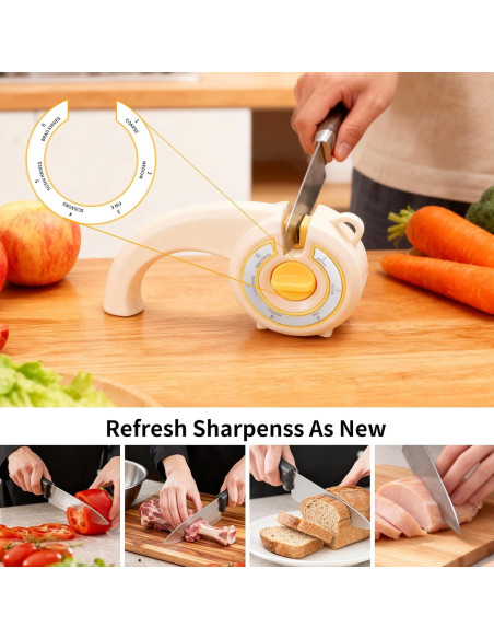 Afilador de cuchillos 6 en 1 PUOPOSTY con base antideslizante