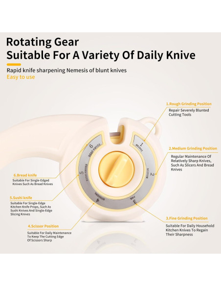 Afilador de cuchillos 6 en 1 PUOPOSTY con base antideslizante