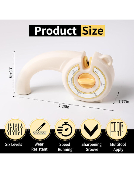 Afilador de cuchillos 6 en 1 PUOPOSTY con base antideslizante