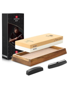 Piedra de Afilado Doble Grano XINZUO 1000/5000 con Base de Madera