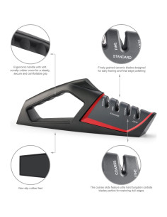 Afilador de Cuchillos Cangshan SHARK 4 Etapas Rojo 331g 2