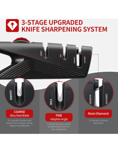 Afilador de Cuchillos Fooyoubei 3 Etapas Ajustable 317g 2