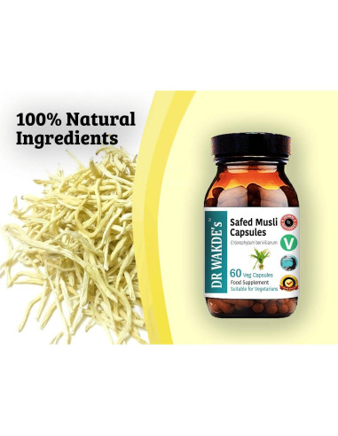 Cápsulas de Safed Musli DR WAKDE 60 Veganas 500 mg