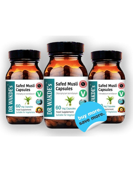 Cápsulas de Safed Musli DR WAKDE 60 Veganas 500 mg