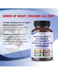 Cápsulas de Cortisol PeakPury 150 unidades - Ashwagandha y Magnesio 2