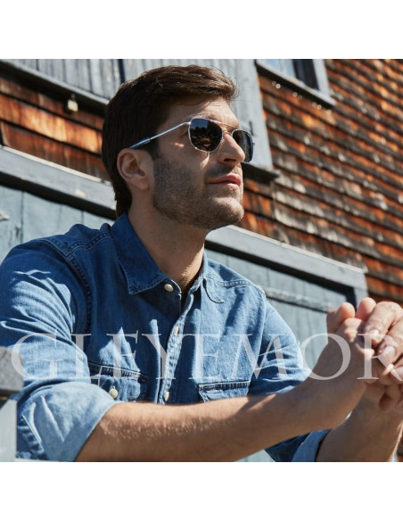 Gleyemor Gafas de Sol Aviador Polarizadas Hombres 55mm Gleyemor Gafas de Sol Aviador Polarizadas Hombres 55mm