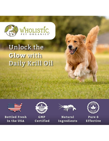 Aceite de Kril Wholistic Pet Organics 60 Cápsulas para Perros