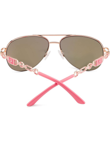 Gafas de sol aviador para mujeres UV 400 marco metal dorado
