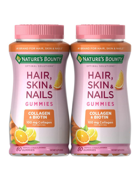 Gomitas vitamínicas Nature's Bounty con biotina y colágeno 80 Ct