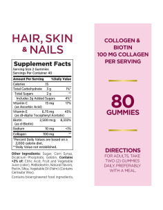 Gomitas vitamínicas Nature's Bounty con biotina y colágeno 80 Ct 2