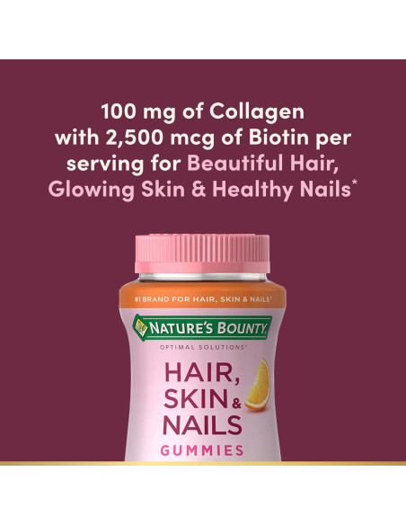 Gomitas vitamínicas Nature's Bounty con biotina y colágeno 80 Ct