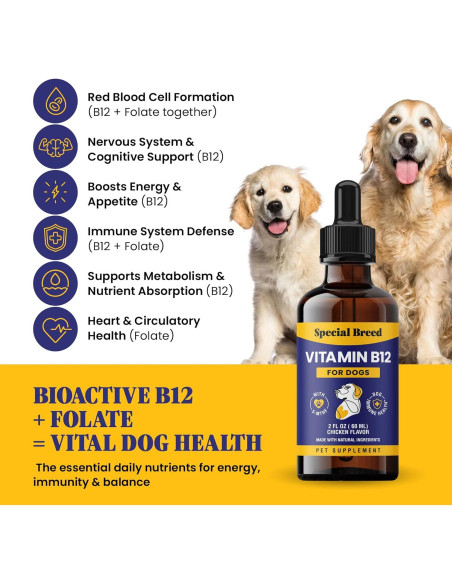 Vitamina B12 Líquida para Perros Special Breed 59 ml Sabor Pollo