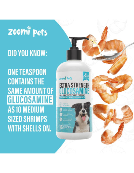 Glucosamina Líquida para Perros Zoomi Pets 473ml - Suplemento Articular