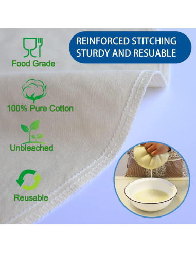 Paquete de 3 bolsas de leche de nuez Huppar 40.64x40.64cm algodón