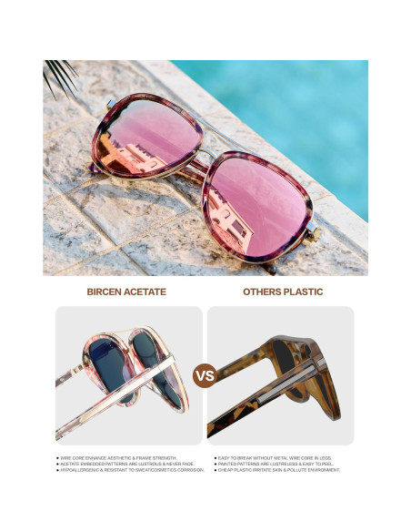 Gafas de sol BIRCEN para mujeres UV400 - Marco acetato Gafas de sol BIRCEN para mujeres UV400 - Marco acetato