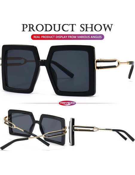 Gafas de sol grandes AIEYEZO UV400 para mujeres estilo cuadrado