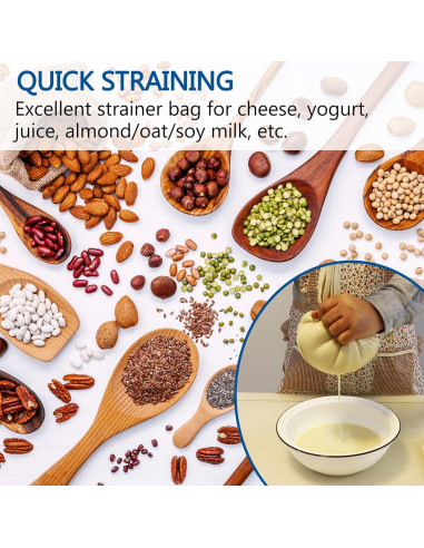 Paquete de 3 bolsas de leche de nuez Huppar 40.64x40.64cm algodón