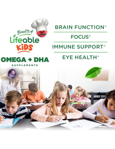 Gominolas Omega 3 Veganas Lifeable para Niños 60 Unidades