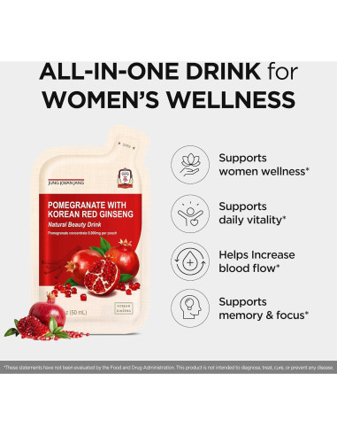 Bebida Energética de Ginseng Rojo Coreano JungKwanJang 30 Paquetes