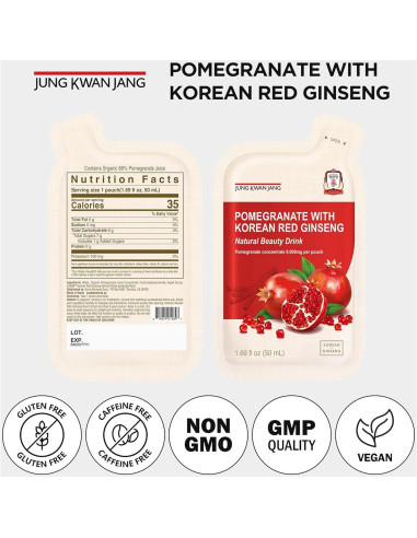 Bebida Energética de Ginseng Rojo Coreano JungKwanJang 30 Paquetes