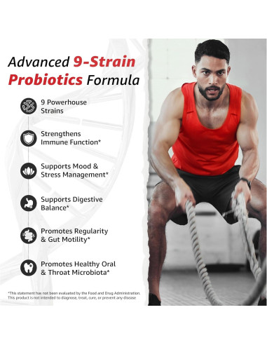 10X Probióticos para Hombres - 60 Cápsulas Salud Digestiva