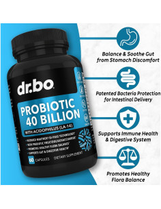 Suplemento Probiotico 40 Mil Millones CFU Dr. Bo - Salud Digestiva 2