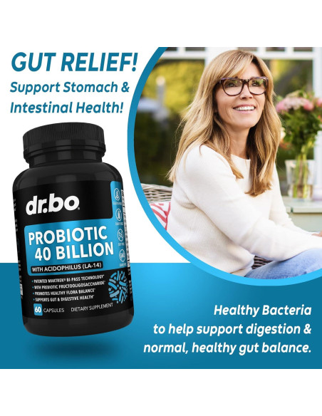 Suplemento Probiotico 40 Mil Millones CFU Dr. Bo - Salud Digestiva