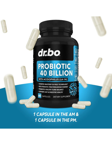 Suplemento Probiotico 40 Mil Millones CFU Dr. Bo - Salud Digestiva