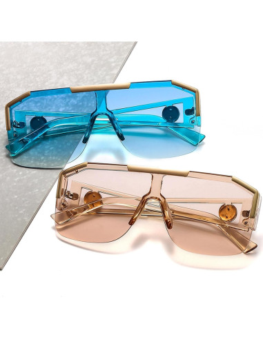 Gafas de sol cuadradas AIEYEZO con lente plana 72mm