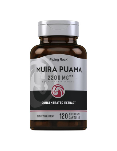 Extracto de Raíz de Muira Puama Piping Rock 2200 mg 120 Cápsulas