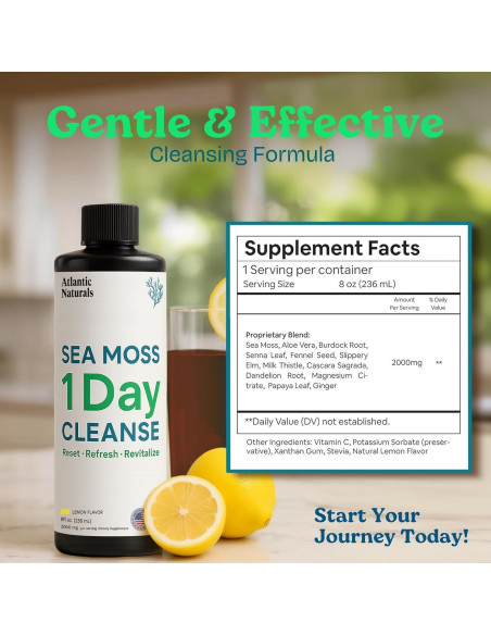 Limpieza Detox 1 Día Atlantic Naturals - Jugo Musgo Marino 236.6 ml