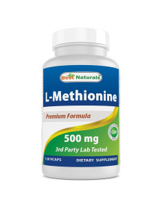 L-Metionina 500 mg Mejores Naturales 120 Cápsulas Vegetales