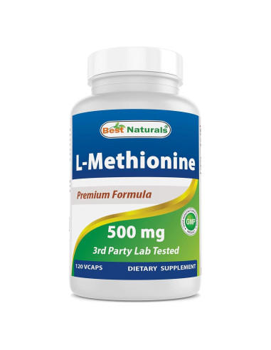 L-Metionina 500 mg Mejores Naturales 120 Cápsulas Vegetales
