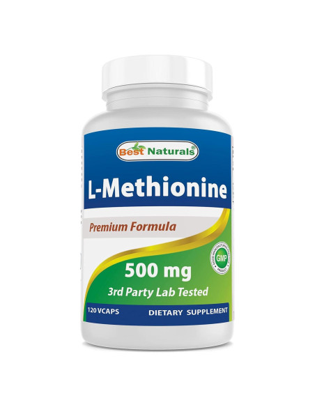 L-Metionina 500 mg Mejores Naturales 120 Cápsulas Vegetales