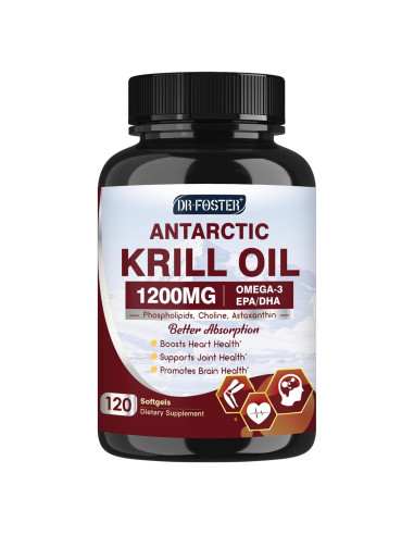 Aceite de Krill 1200mg DRFOSTER - Omega 3 EPA DHA 120 Cápsulas