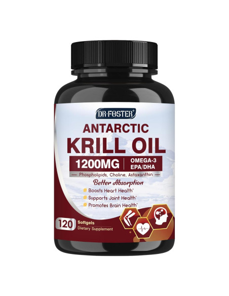 Aceite de Krill 1200mg DRFOSTER - Omega 3 EPA DHA 120 Cápsulas