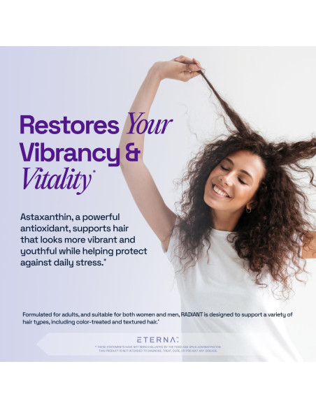 Suplemento ETERNA RADIANT para Crecimiento Cabello 10 en 1 - Biotina, Colágeno, Queratina