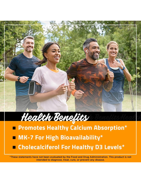 Cápsulas de Vitamina D3 K2 FarmHaven - 5000 UI D3 y 100 mcg K2 - 90 Cápsulas Vegetales